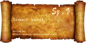 Szencz Vazul névjegykártya